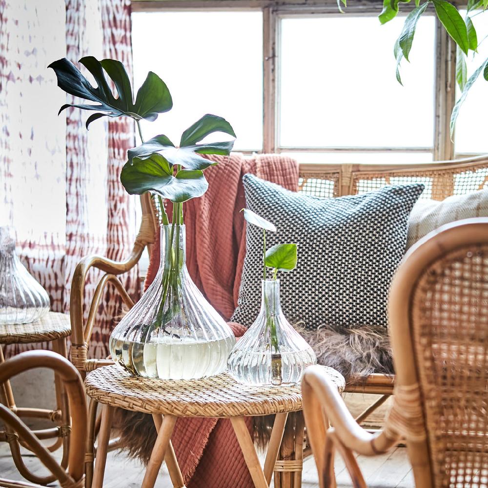 Greige Large Onion Shape Glass Vase