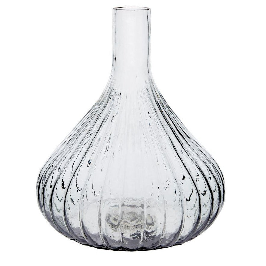 greige Large Onion Shape Glass Vase