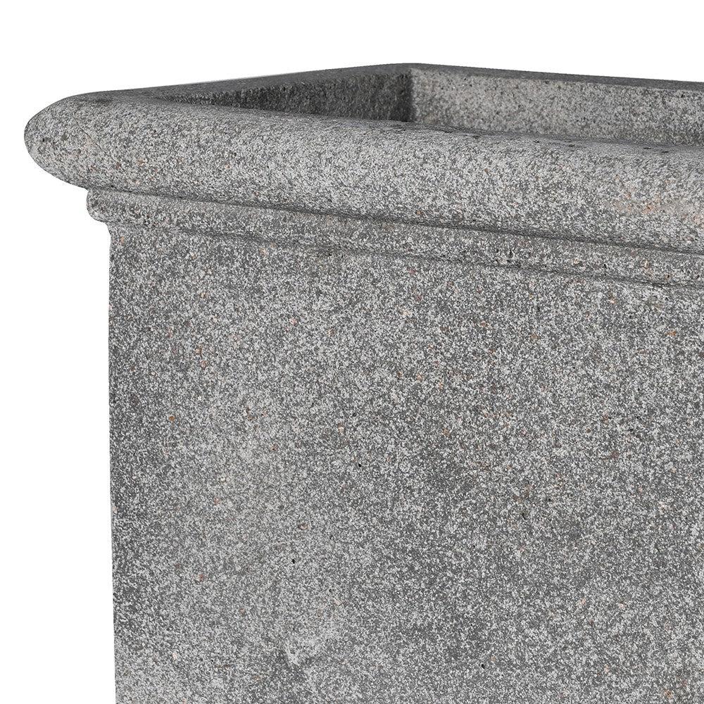 Greige Large Trough Planter - Stone Effect Finish