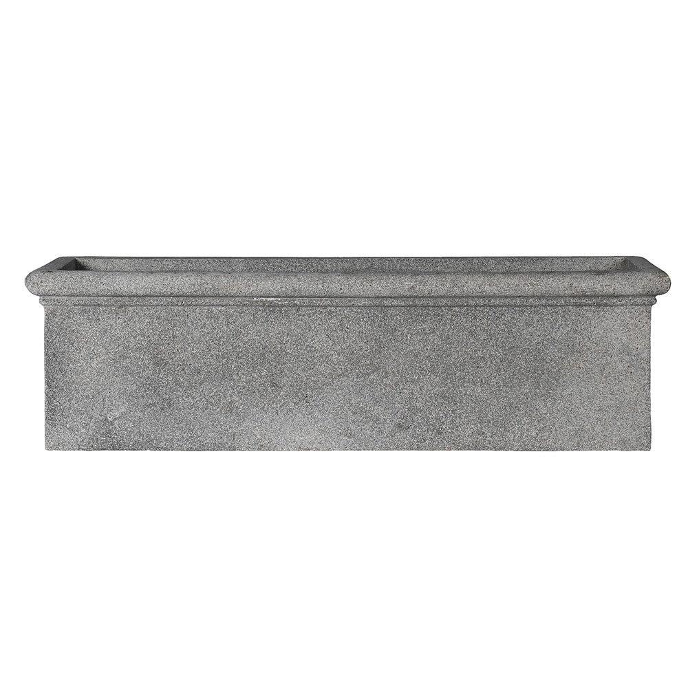 greige Large Trough Planter - Stone Effect Finish