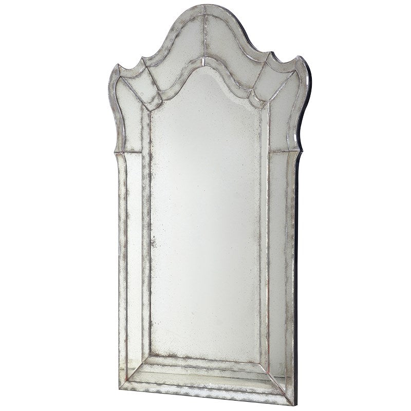 greige Large Venetian Antiqued Mirror