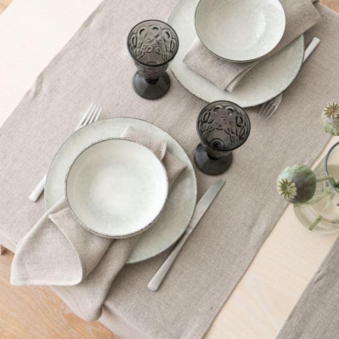 Greige Laurette Linen Napkin - Natural Or Grey
