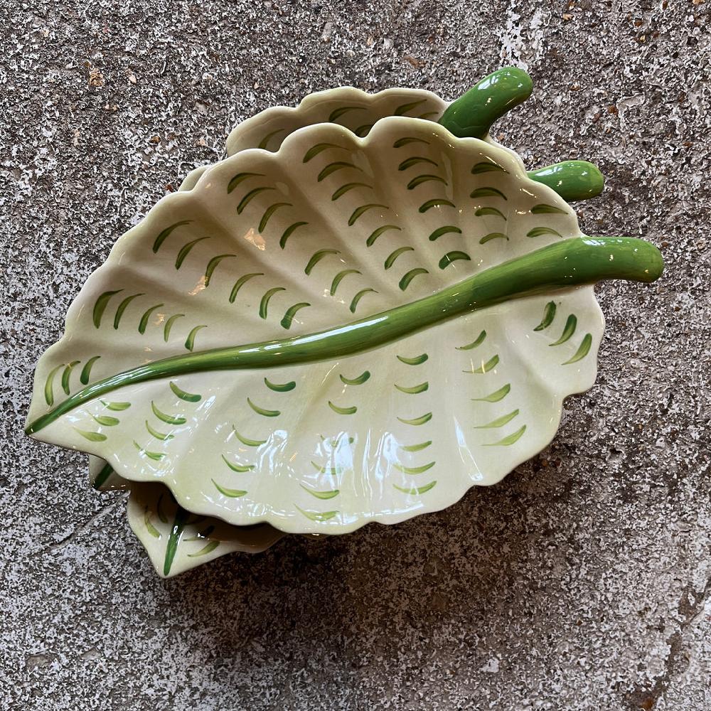 Greige Leaf Dish