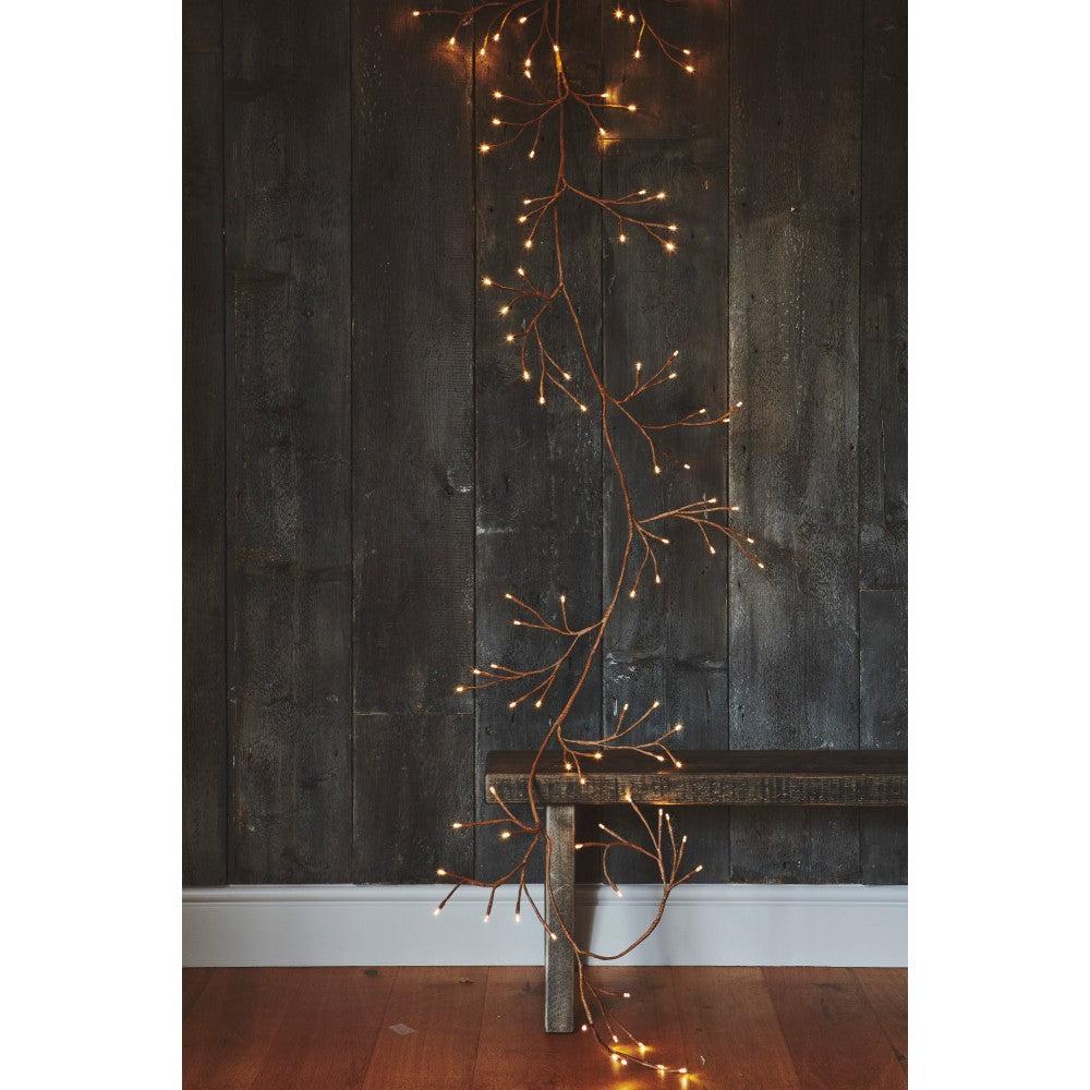 Greige LED Brown Ivy Branch Garland - Mains - Solar