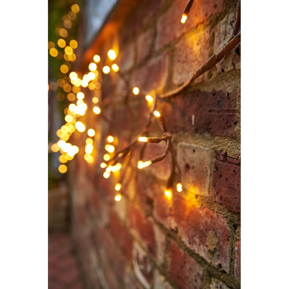 Greige LED Brown Ivy Branch Garland - Mains - Solar