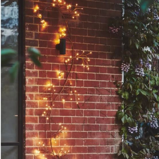 greige LED Brown Ivy Branch Garland - Mains - Solar