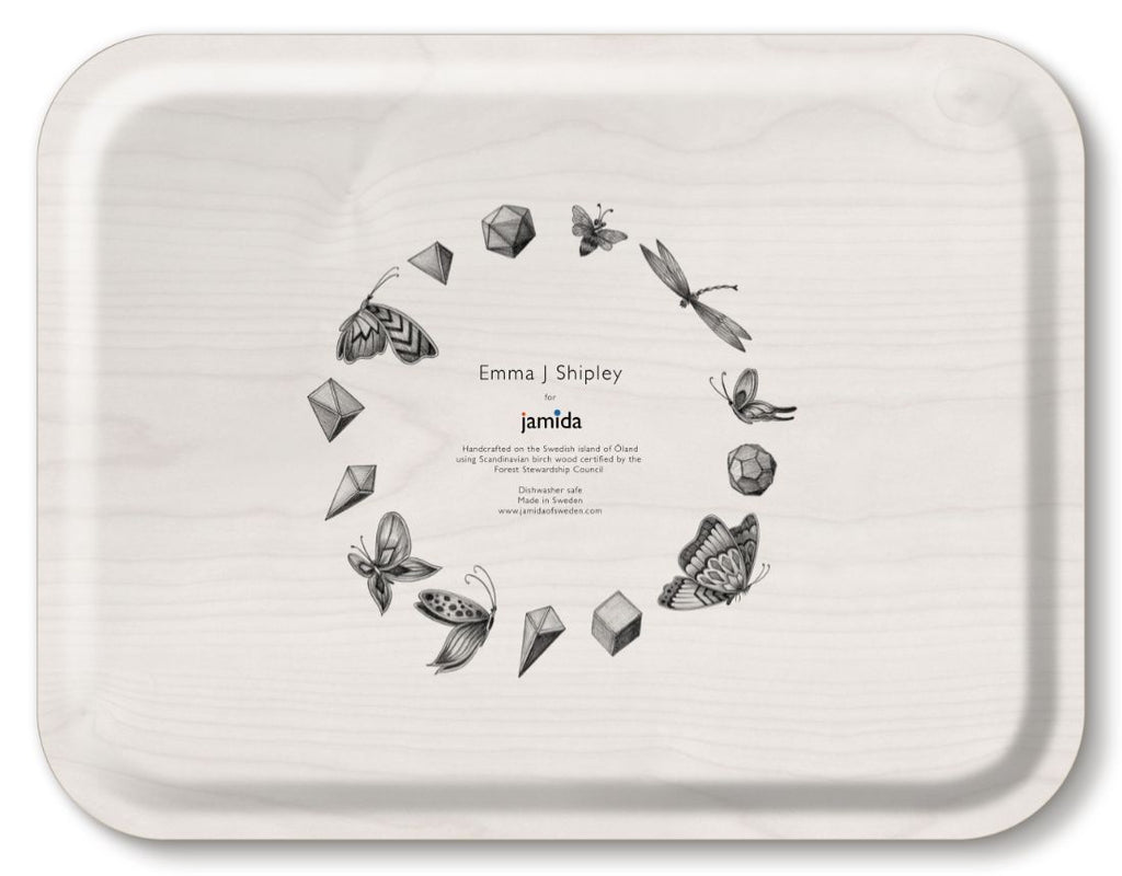 Greige Lemur Tray - Pink - 43x33cm