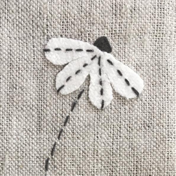 Greige Linen Bookmark - Daisy