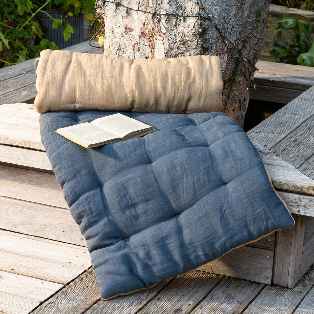 Greige Linen Mattress - 70 X 200 Cm - Slate