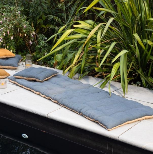 greige Linen Mattress - 70 x 200 cm - Slate