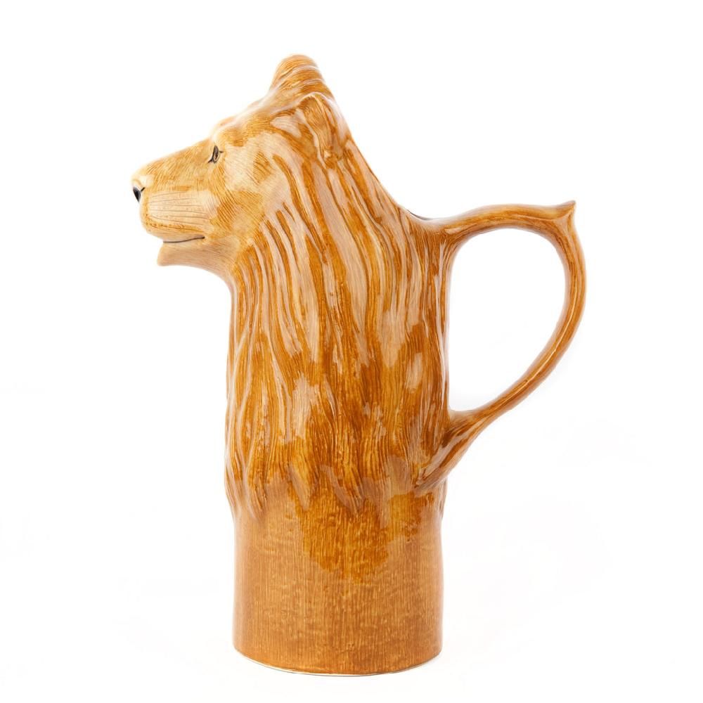 Greige Lion Water Jug By Quail Ceramics