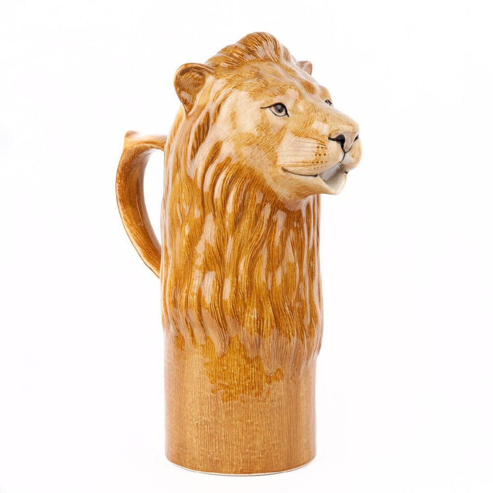 Greige Lion Water Jug By Quail Ceramics