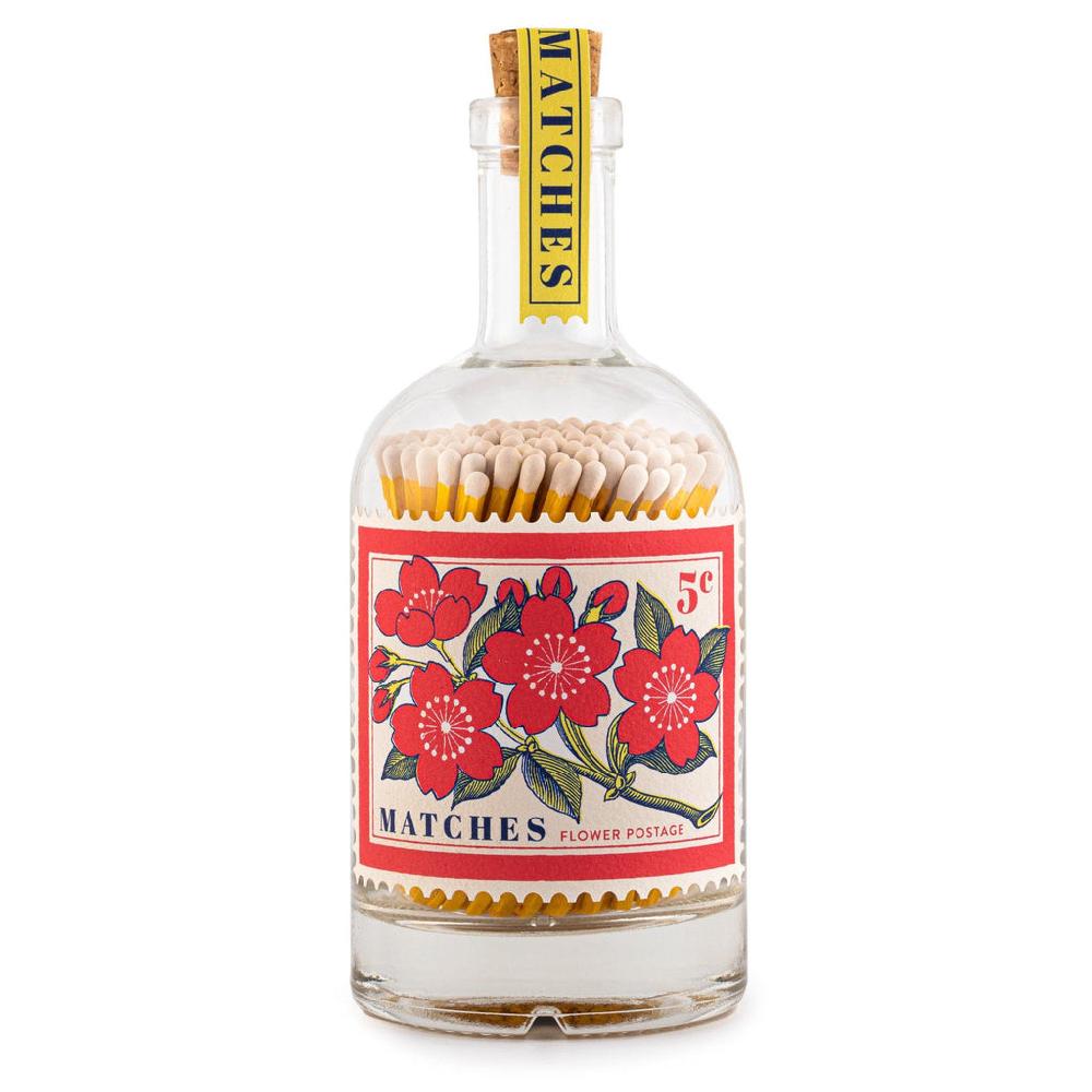 Greige Long Luxury Matches In Glass Bottle