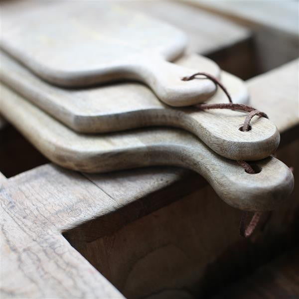 greige Long Mango Wood Chopping Board - Three Sizes