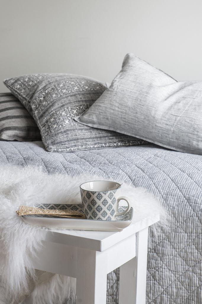 greige Long Oblong Stoneware Plate - Grey