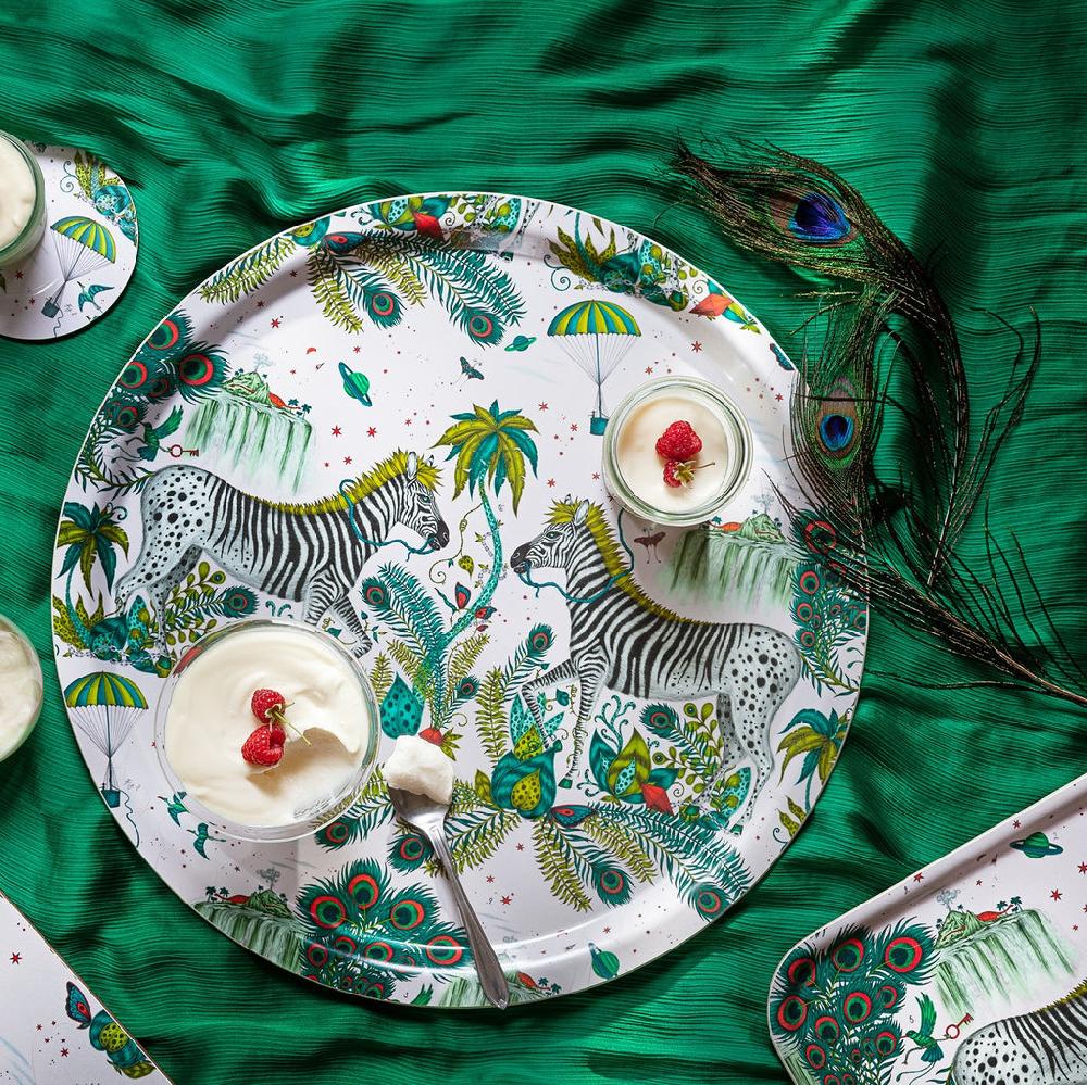 greige Lost World Tray - Lime - Diameter 39cm