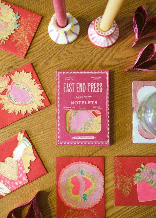 Greige Love Heart Notelets