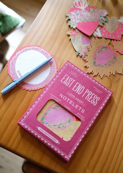 Greige Love Heart Notelets