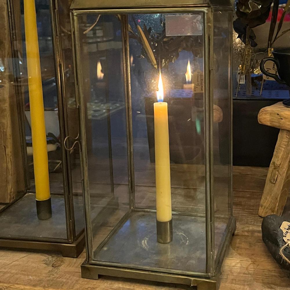 Greige Magnetic Candle Holder - Antique Brass