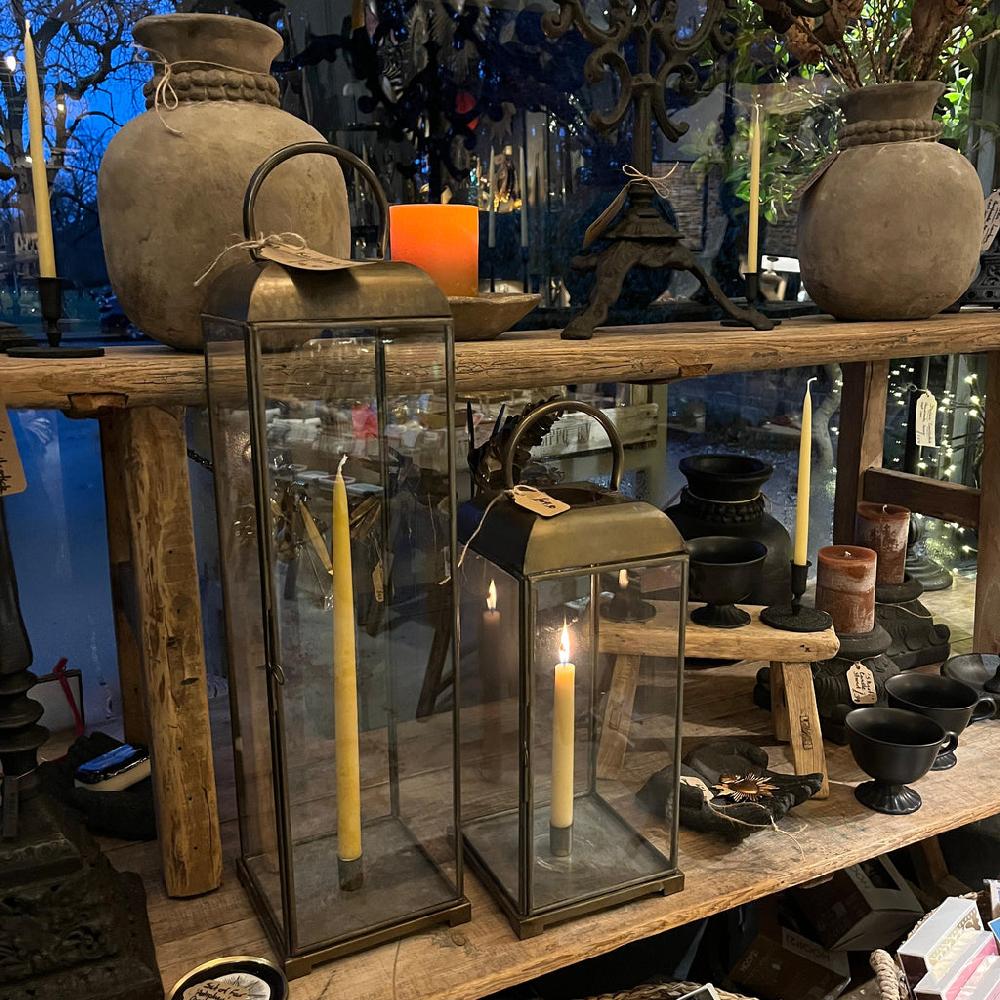 Greige Magnetic Candle Holder - Antique Brass