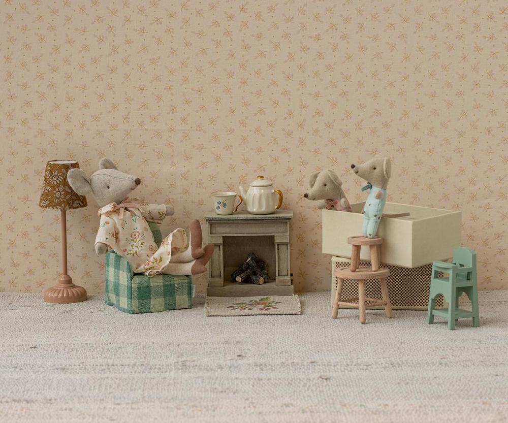 Greige Maileg Baby Mice Twins In A Matchbox