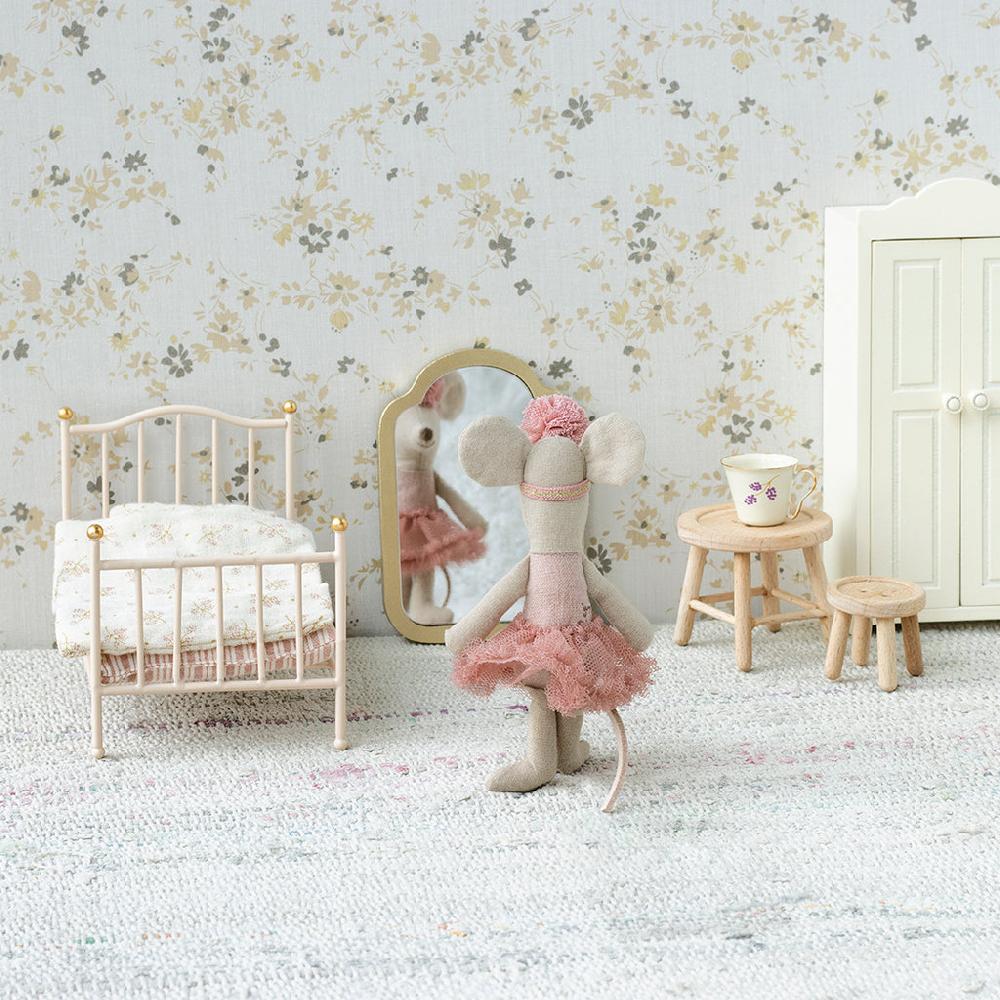 Greige Maileg Ballerina Mouse - Little Sister - Rose