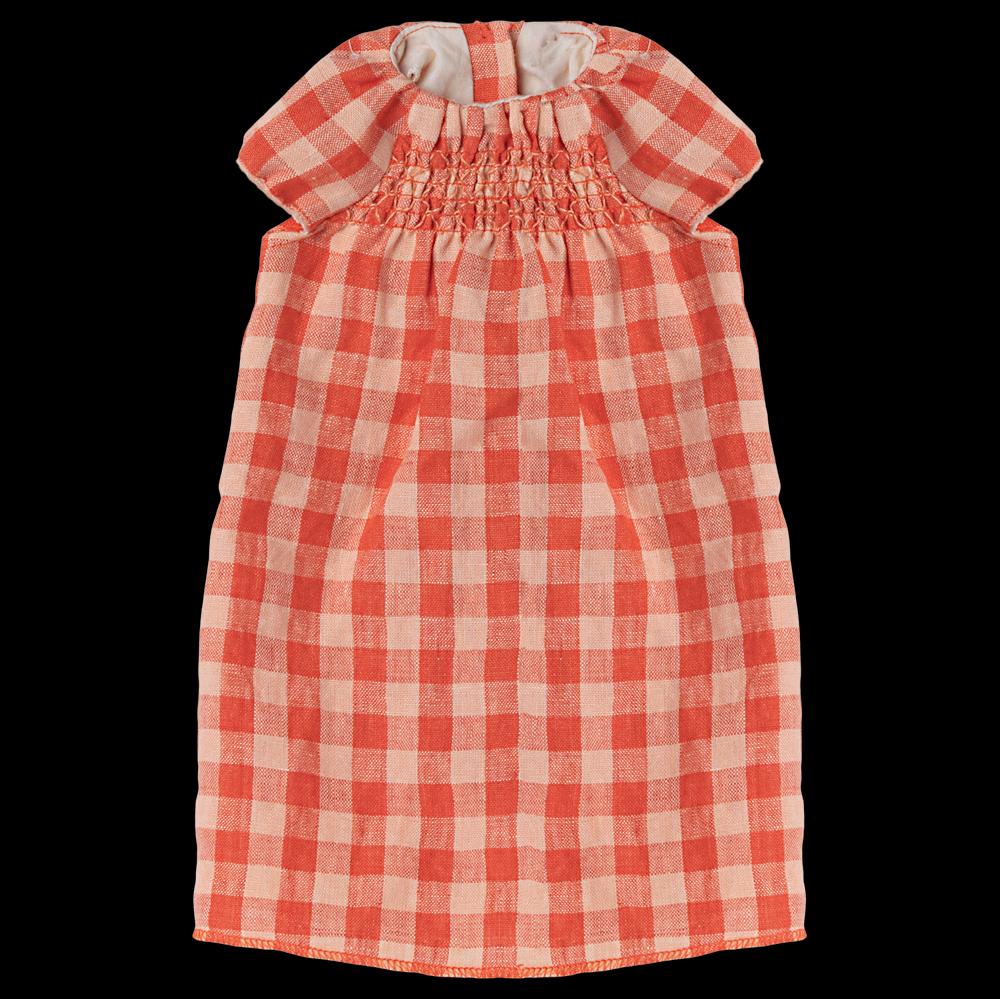 Greige Maileg Bunny In Cotton Dress- Size 5