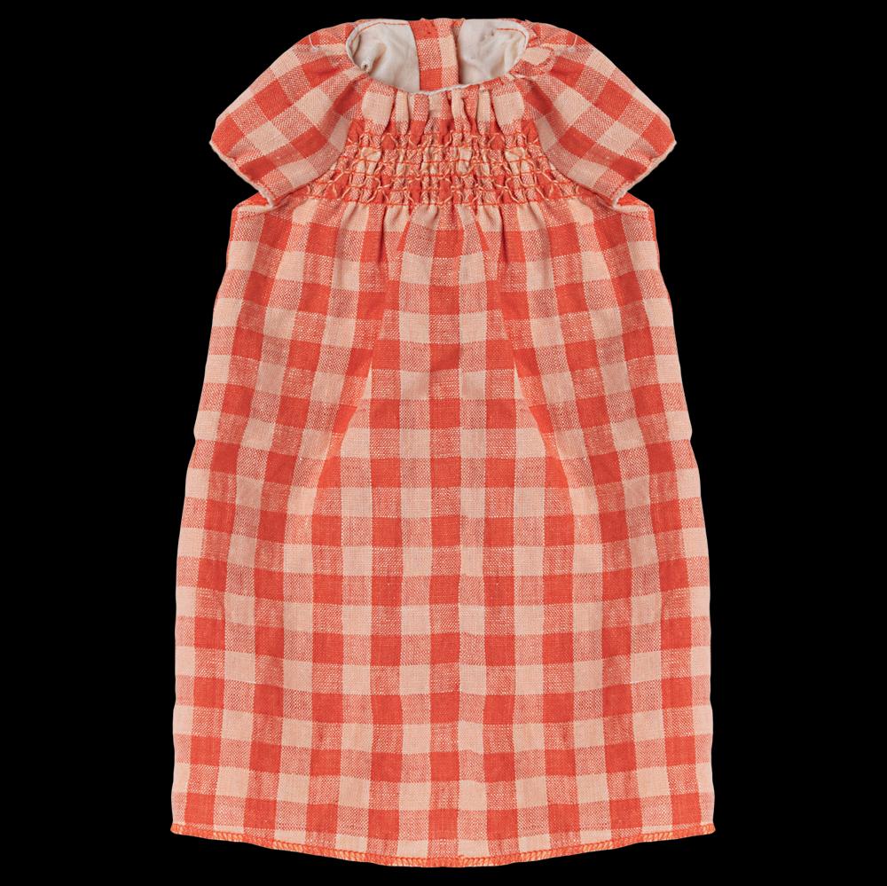 Greige Maileg Bunny In Cotton Dress- Size 5