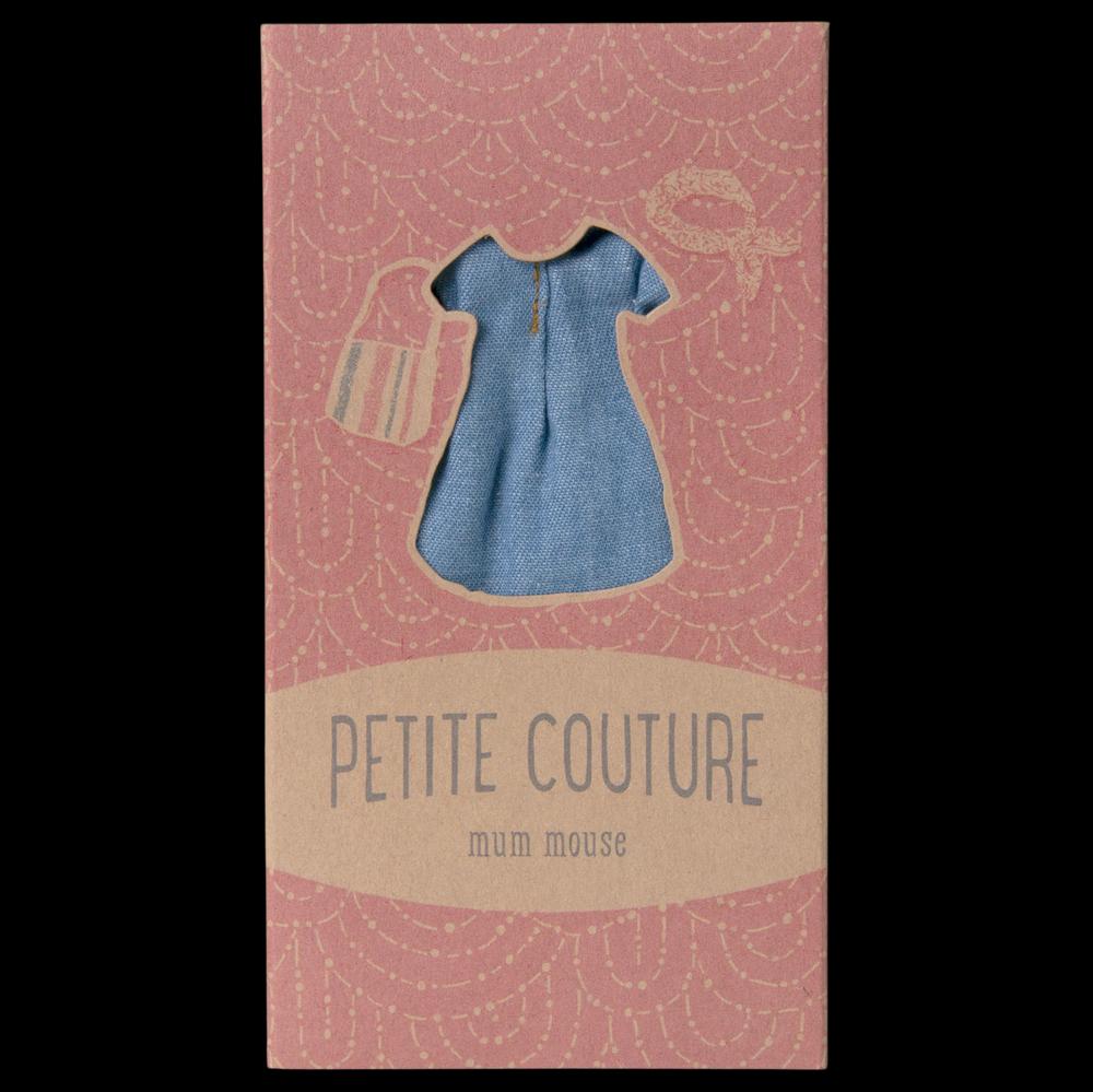 Greige Maileg Denim Dress And Bag For Mum Mouse