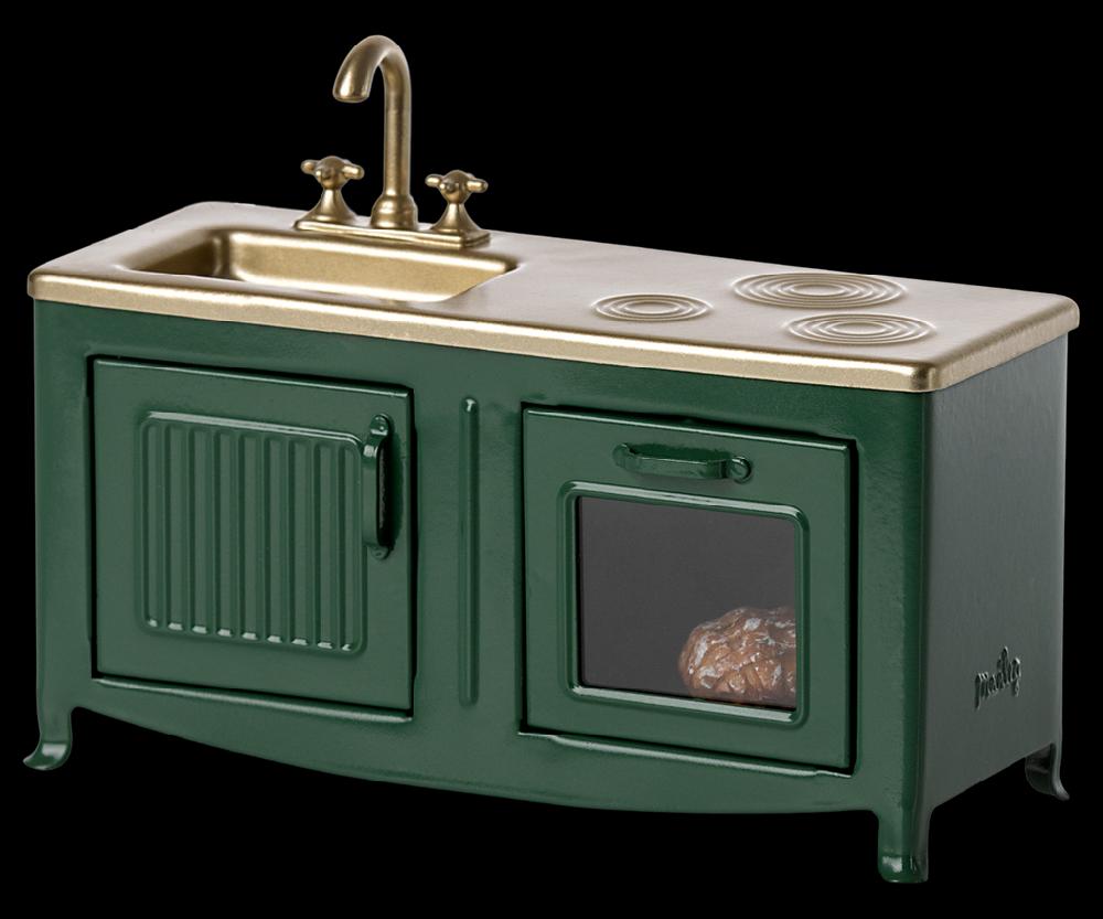 Greige Maileg Kitchen Mouse - Dark Green