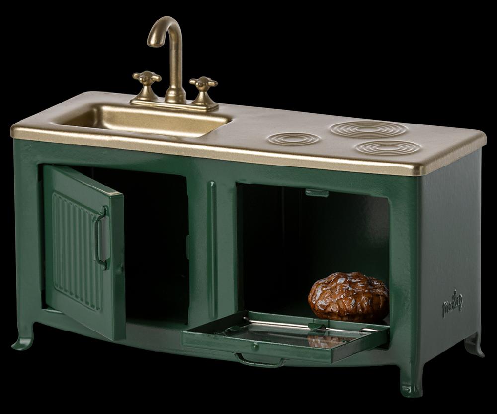 Greige Maileg Kitchen Mouse - Dark Green