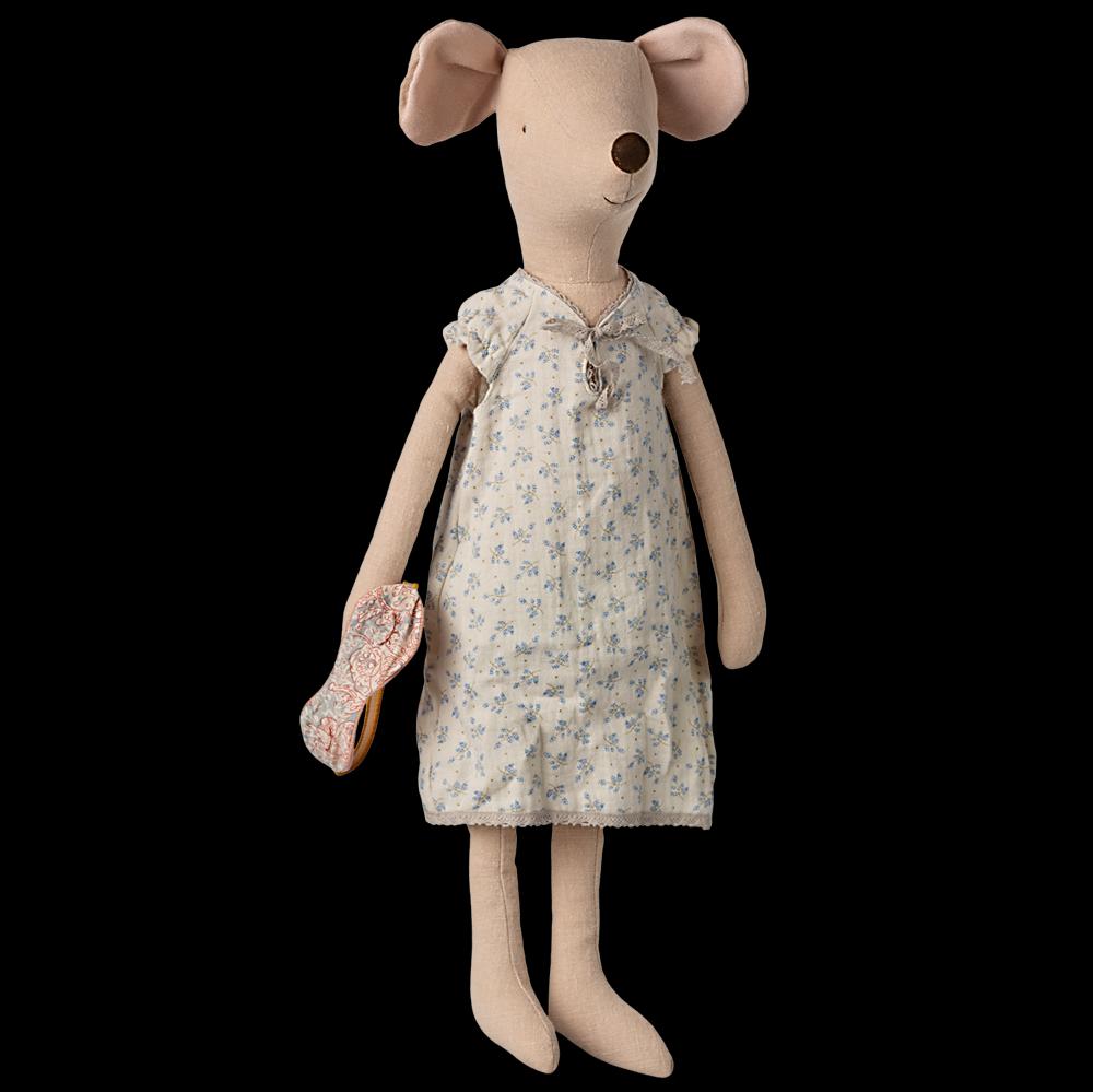 Greige Maileg Maxi Mouse In Nightgown