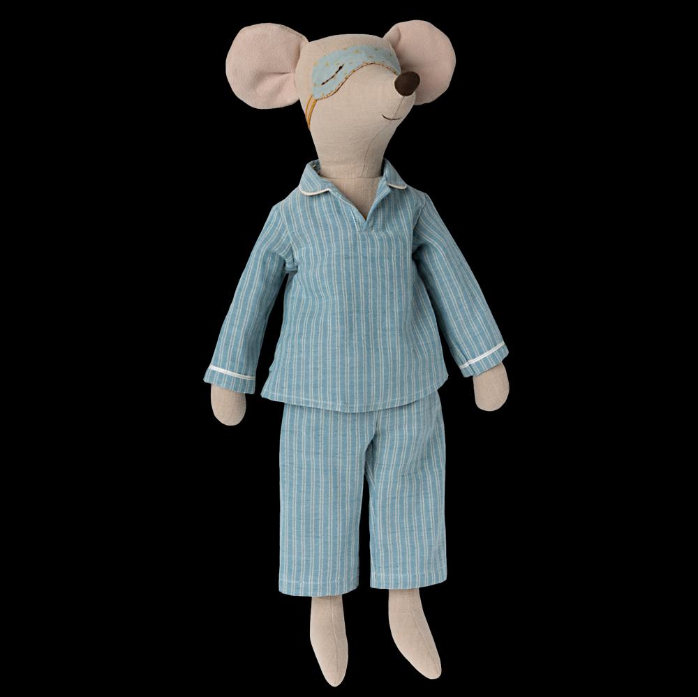 greige Maileg Maxi Mouse in Pyjamas