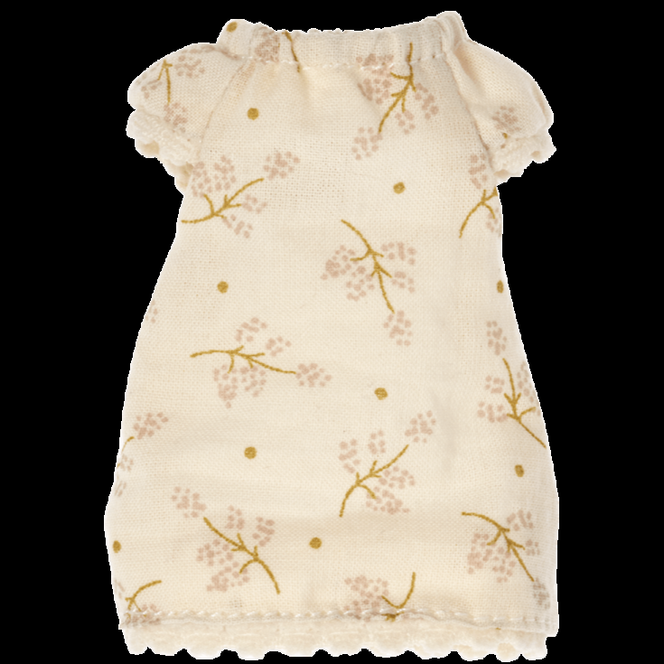 greige Maileg Nightgown for Big Sister Mouse