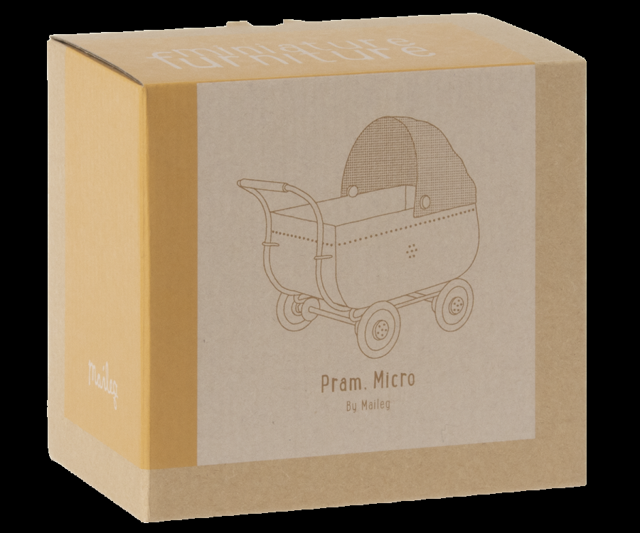 Greige Maileg Pram Micro - Yellow