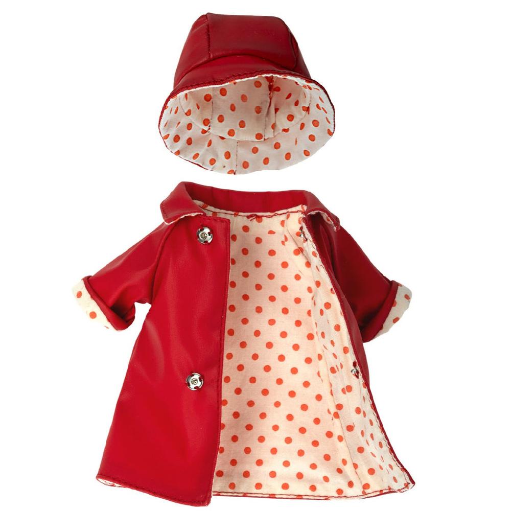greige Maileg Raincoat and Hat for Teddy Mum