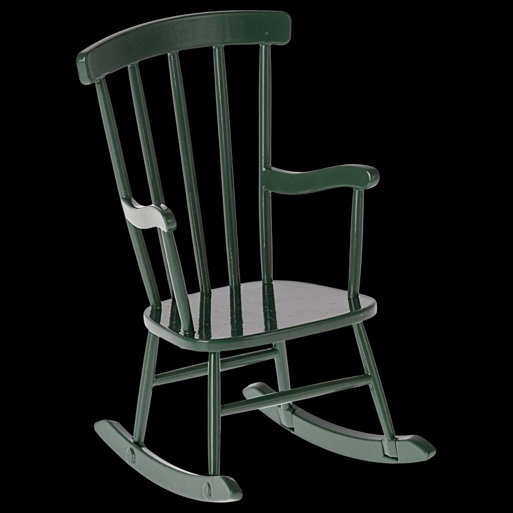 greige Maileg Rocking Chair - Mouse - Dark Green