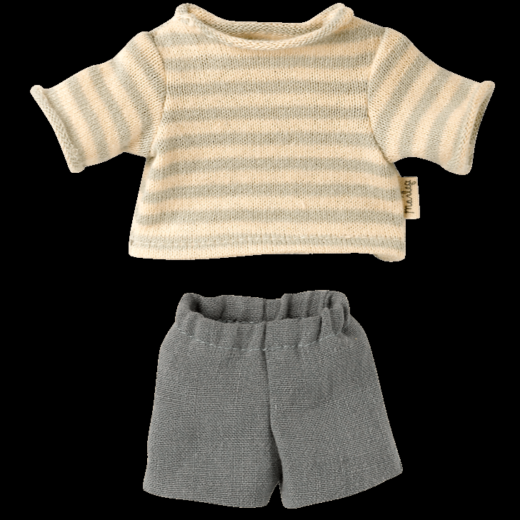 greige Maileg Sweater & Shorts Teddy Junior