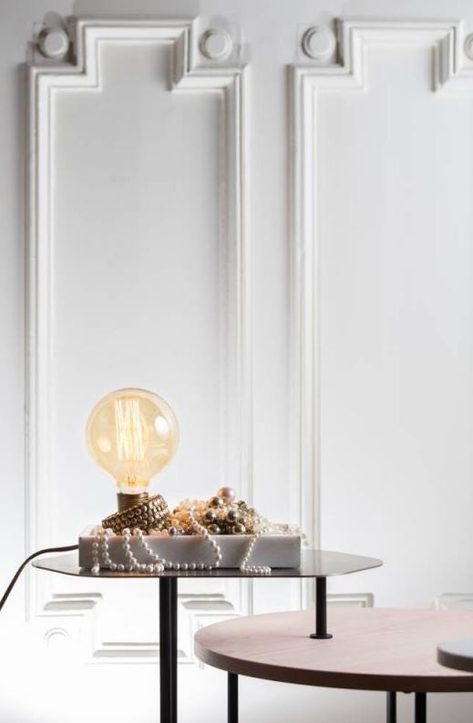 Greige Marble Tray Lamp - Watt & Veke