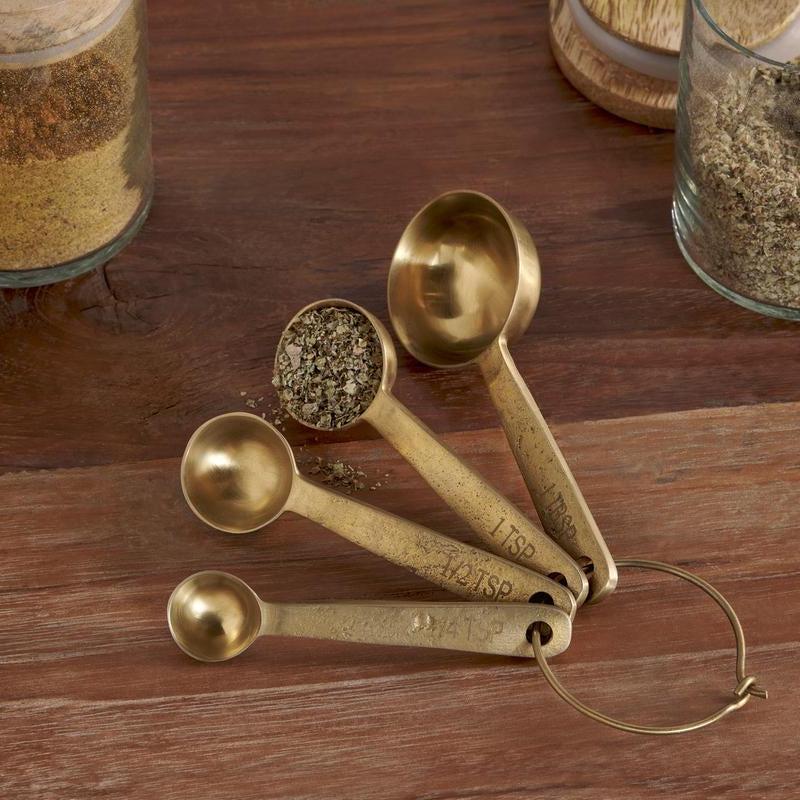 greige Measuring Spoon Set - Brushed Gold