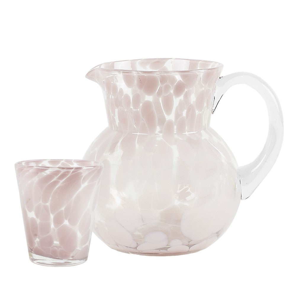 Greige Milano Glass Jug - Soft Pink Or Pale Ochre