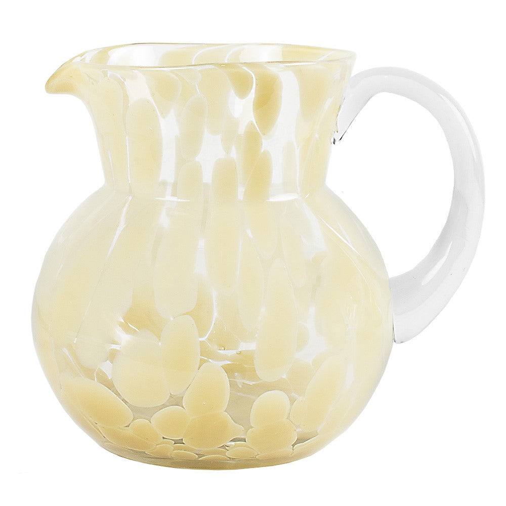 Greige Milano Glass Jug - Soft Pink Or Pale Ochre