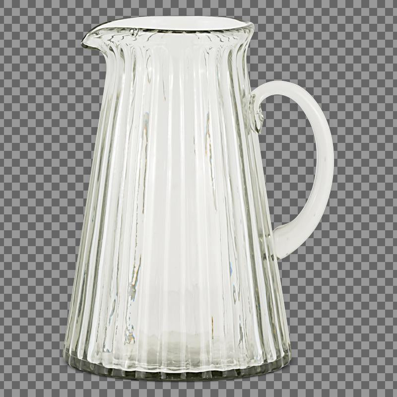 Greige Minati Recycled Glass Ribbed Jug