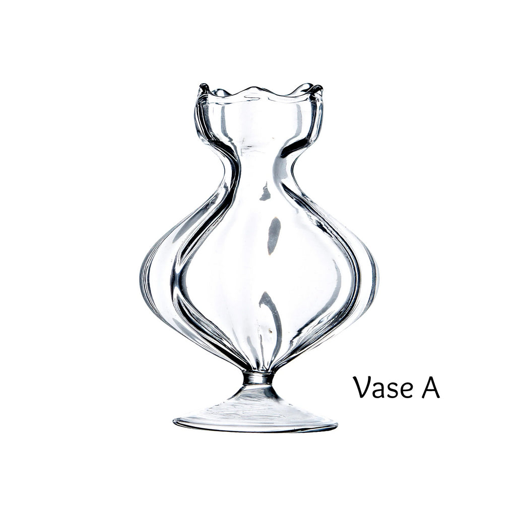 Greige Mini Clear Glass Bud Vase Selection