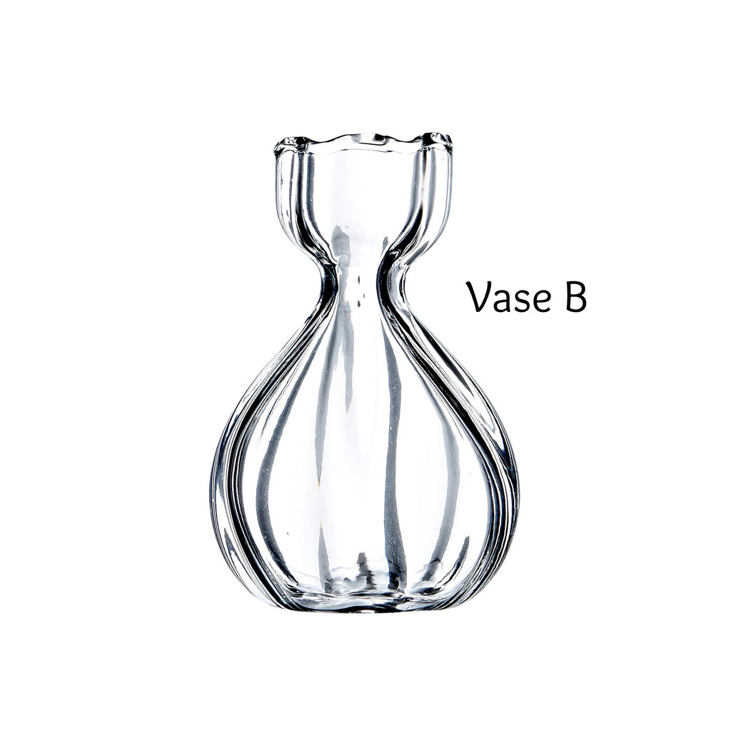 Greige Mini Clear Glass Bud Vase Selection
