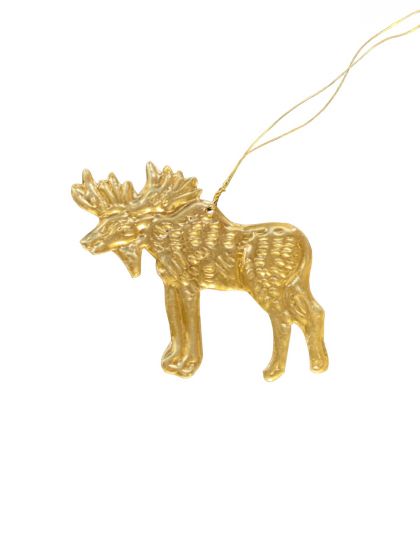 Greige Mini Gold Moose Ornament Or Tag
