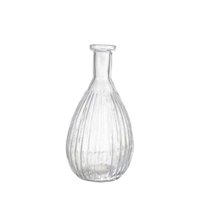 Greige Mini Rippled Glass Bud Vase - Two Sizes