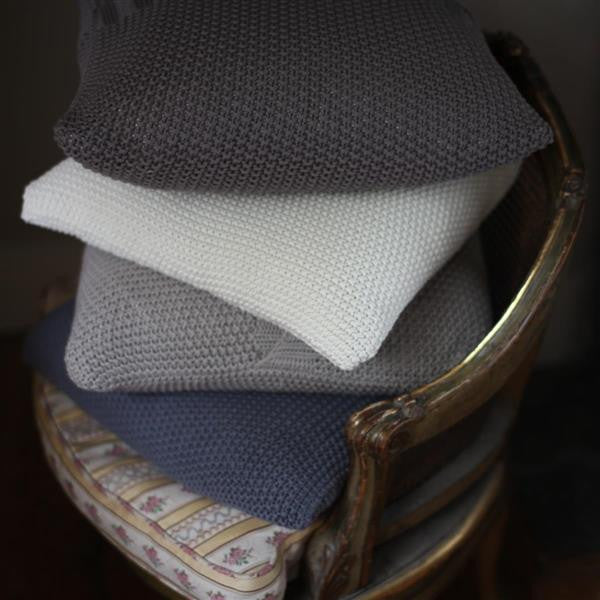 greige Moss Stitch Cotton Cushion Cover