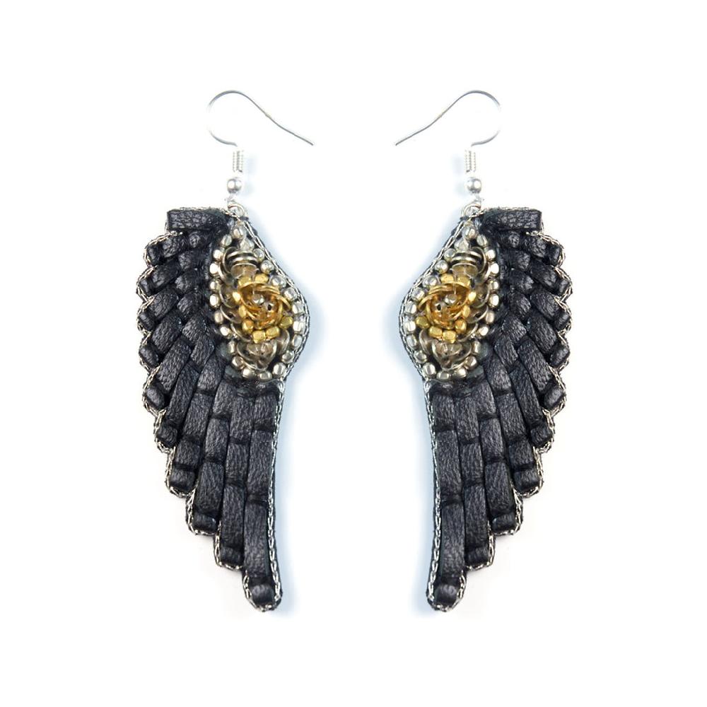 greige Nahua Anita Earrings - Black
