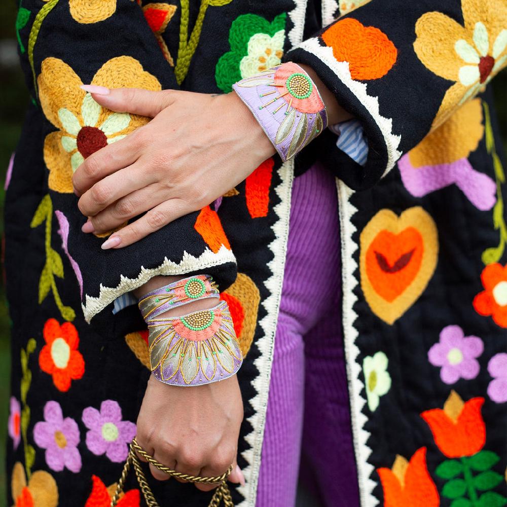 Greige Nahua Apache Bracelet - Mauve